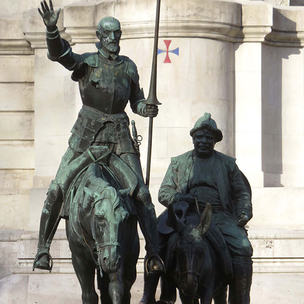 Cervantes monument in Madrid